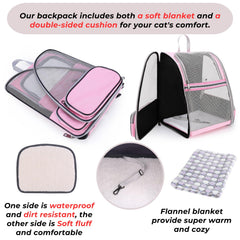 Lollimeow cat backpack carrier cabin-size dimensions support airline travel compatibility.
