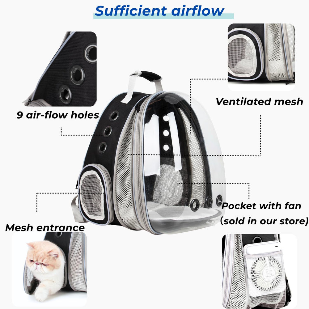 Lollimeow expandable backpack bottom mat setup for comfortable, stable pet space