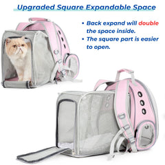 Lollimeow expandable interior supports pets up to 14 lbs with comfortable space