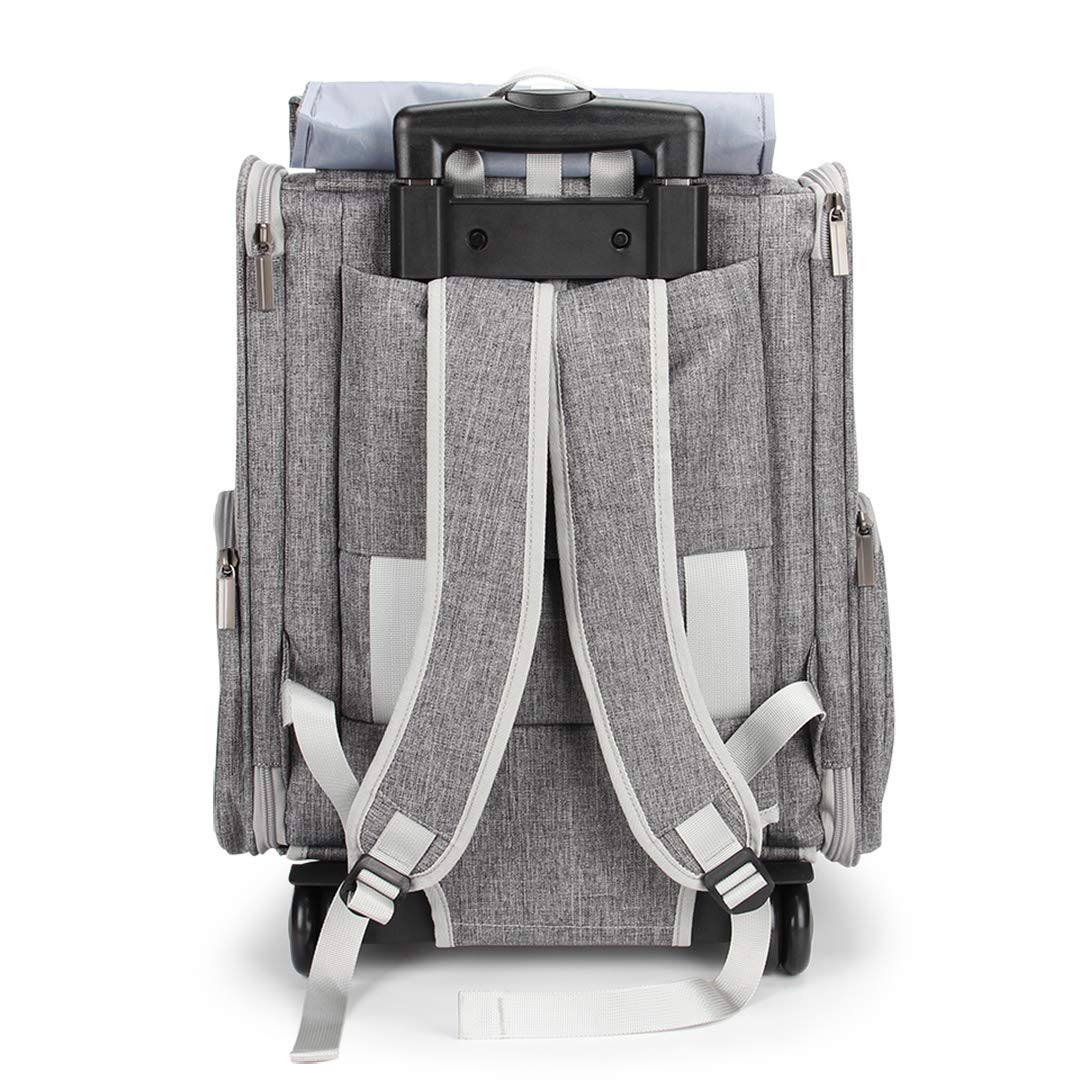 LOLLIMEOW telescopic handle with side pouches for organized journeys
