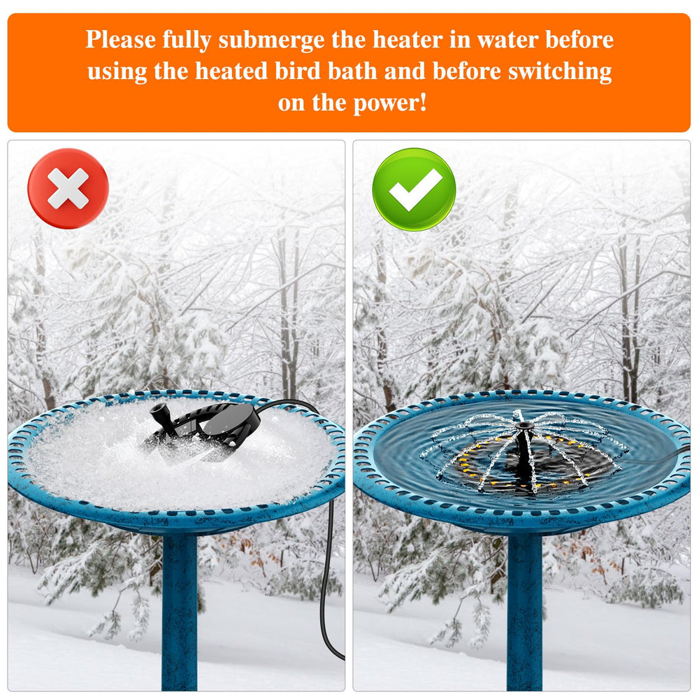 lollyes Bird Bath Heater installs quickly for ready winter watering.