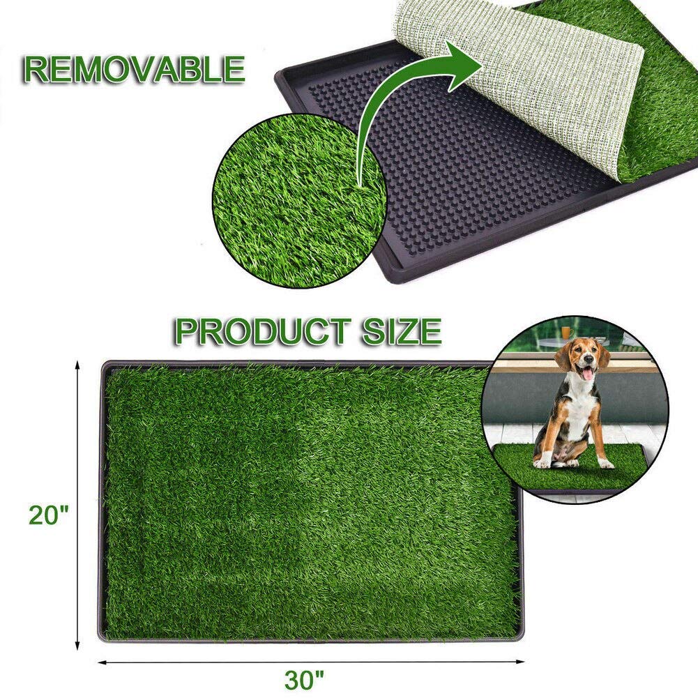 LOMANTOWN dog grass pad tray washable pads inside emphasize reusability and easy cleanup.