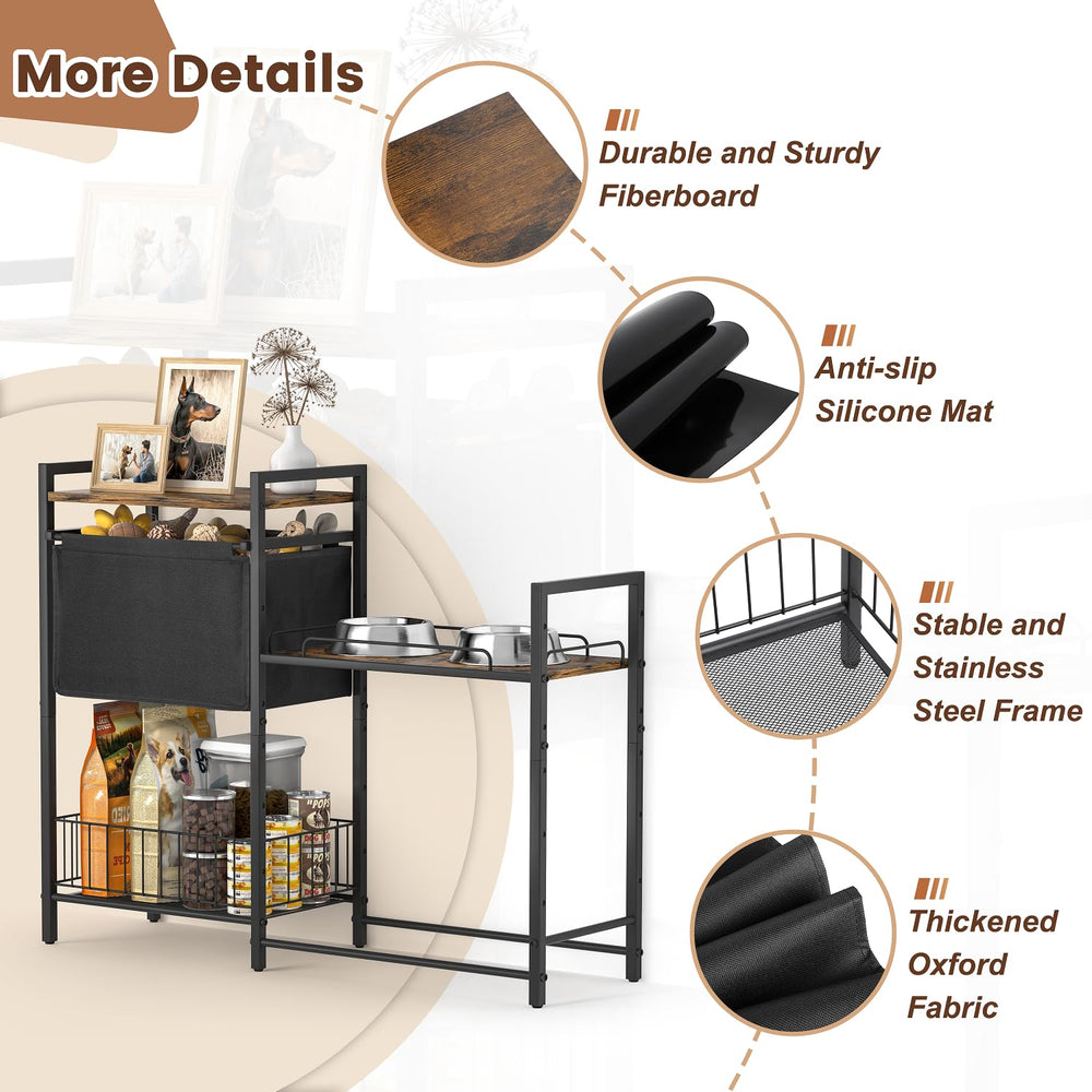 Lomivra elevated dog bowls stand premium-materials ensures durability and stability.