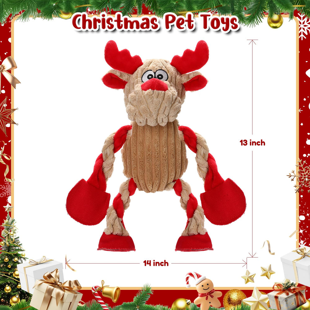 Loncoldy Christmas Reindeer Dog Toy packaged gift view suggests ready to gift holiday present