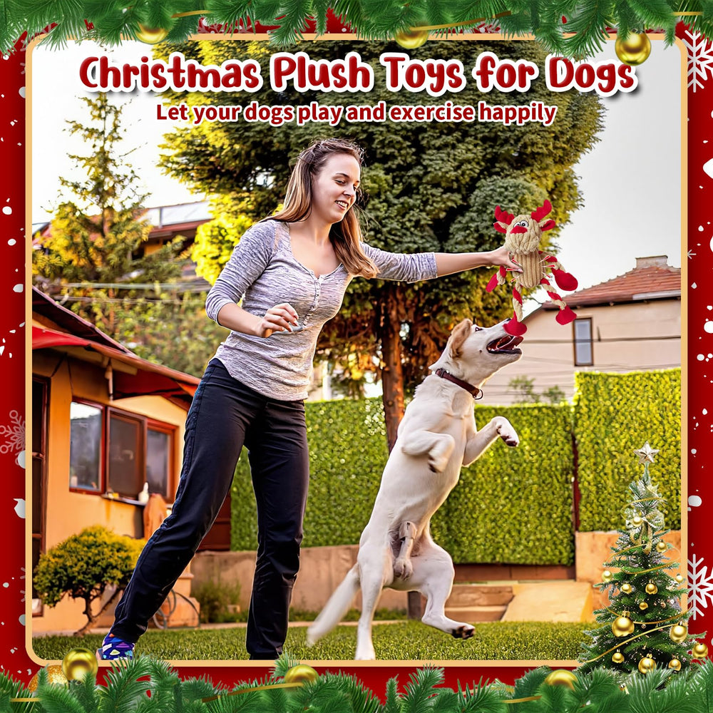 Loncoldy Christmas Reindeer Dog Toy stitching detail shows reinforced seams for lasting wear