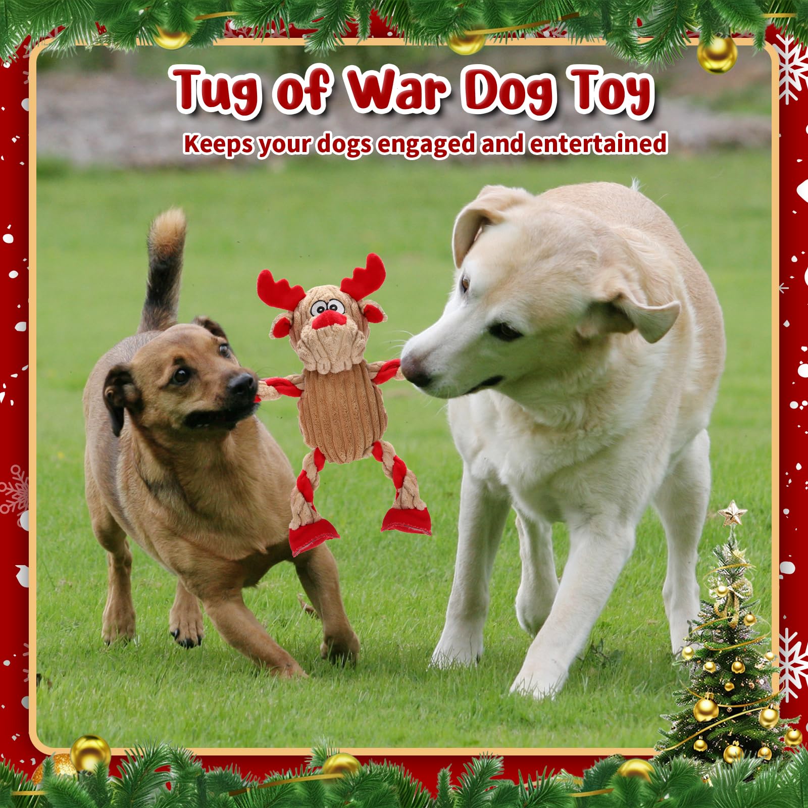 Loncoldy Christmas Reindeer Dog Toy internal teeth cleaning structure supports chewing play