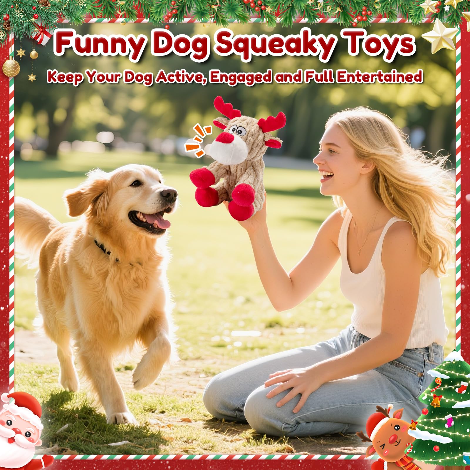 loncoldy dog christmas reindeer toy soft plush provides cozy naptime snuggle moments