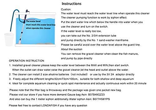LONDAFISH included filter bag and accessories support thorough gravel maintenance