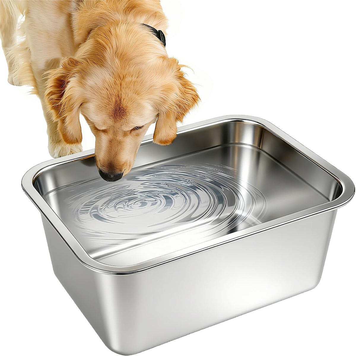 Lonepetu 3-gallon dog water bowl highlighting its large capacity for giant breeds.