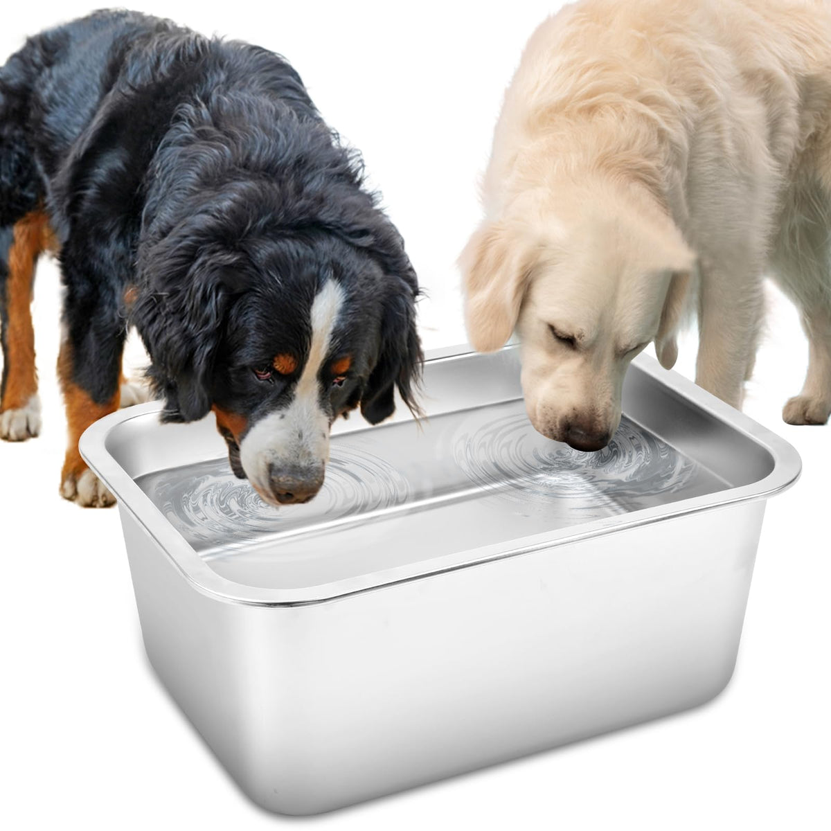 Lonepetu 4-gallon dog water bowl full view highlights extra-large capacity for big breeds