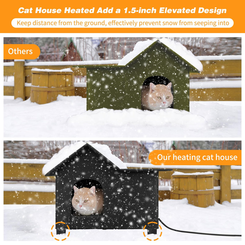 Lonepetu cat shelter interior with heating pad delivers cozy warmth for sleeping cats.