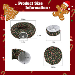 Lonepetu cat tunnel candy cane design adds festive charm and exploration.