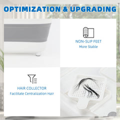Lonepetu collapsible dog bathtub raised feet steady base during baths.
