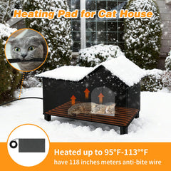 Lonepetu elevated cat house base raised two inches for dryness.
