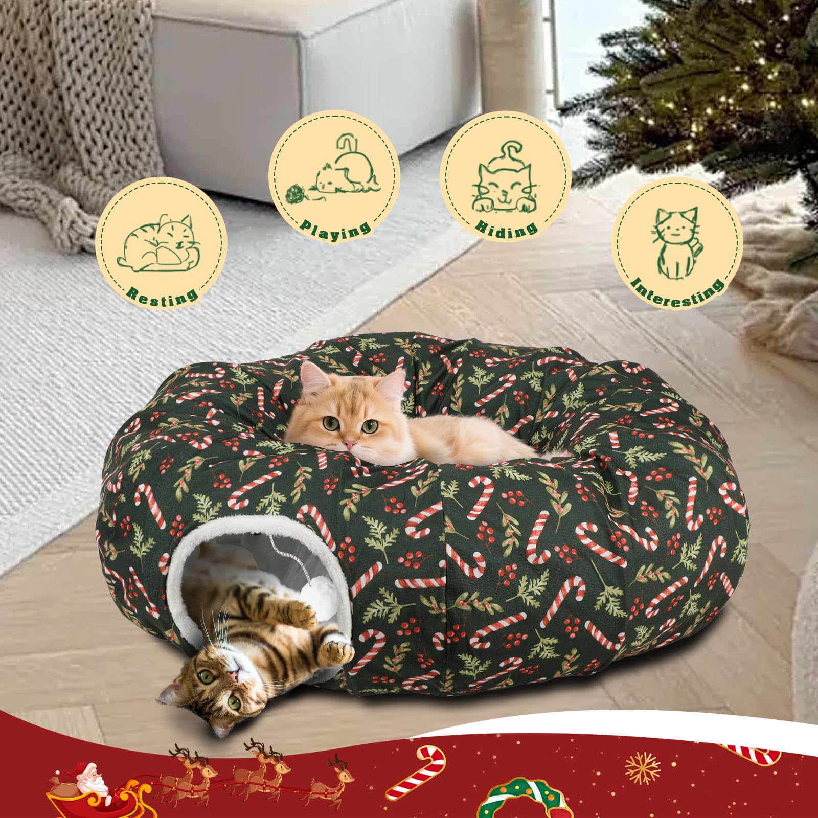 Lonepetu small pets cat tunnel invites kittens and small animals to explore.