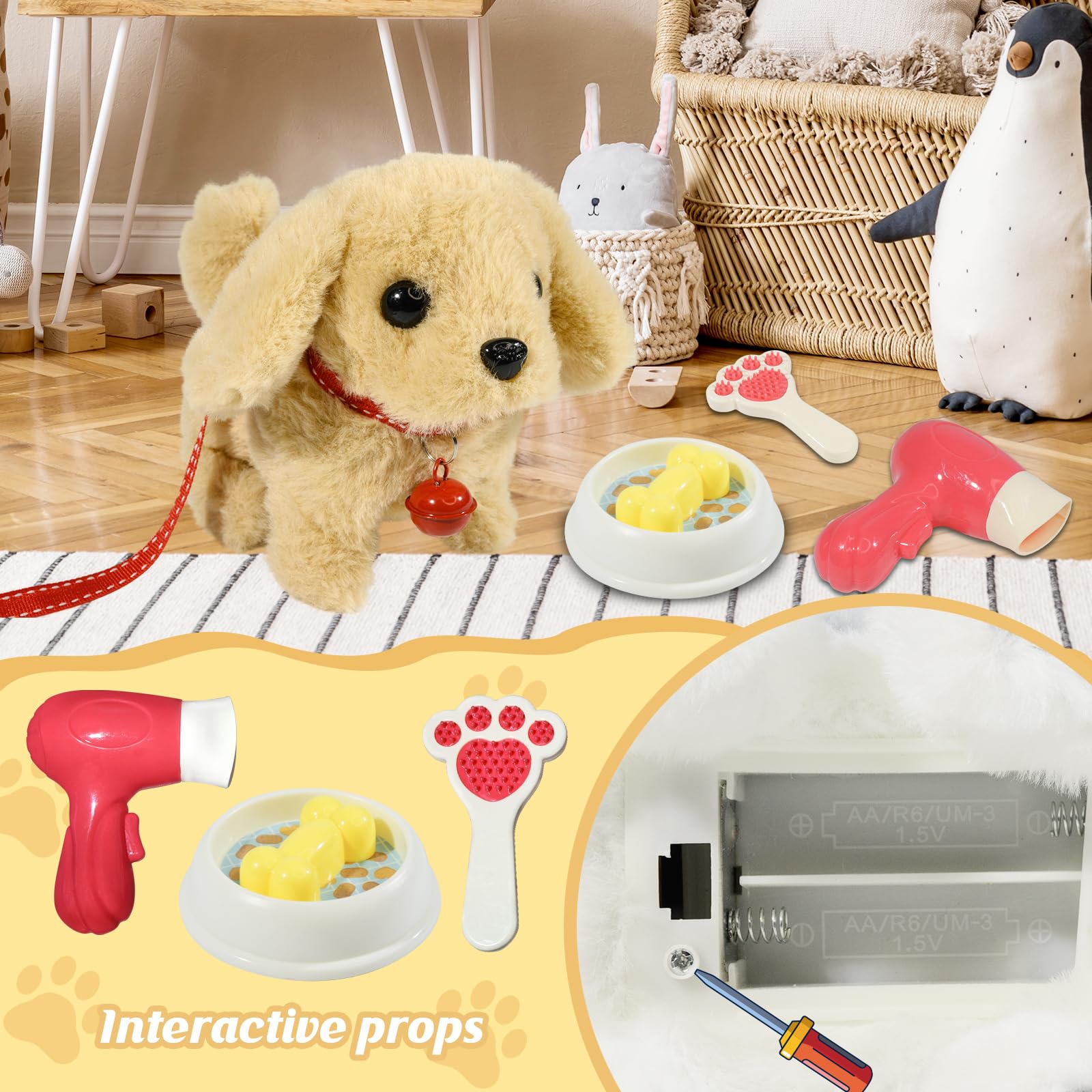 Lonfypeng plush dog wagging tail enhances responsive play and engagement.