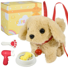 Lonfypeng plush dog walking action encourages imaginative play for kids.