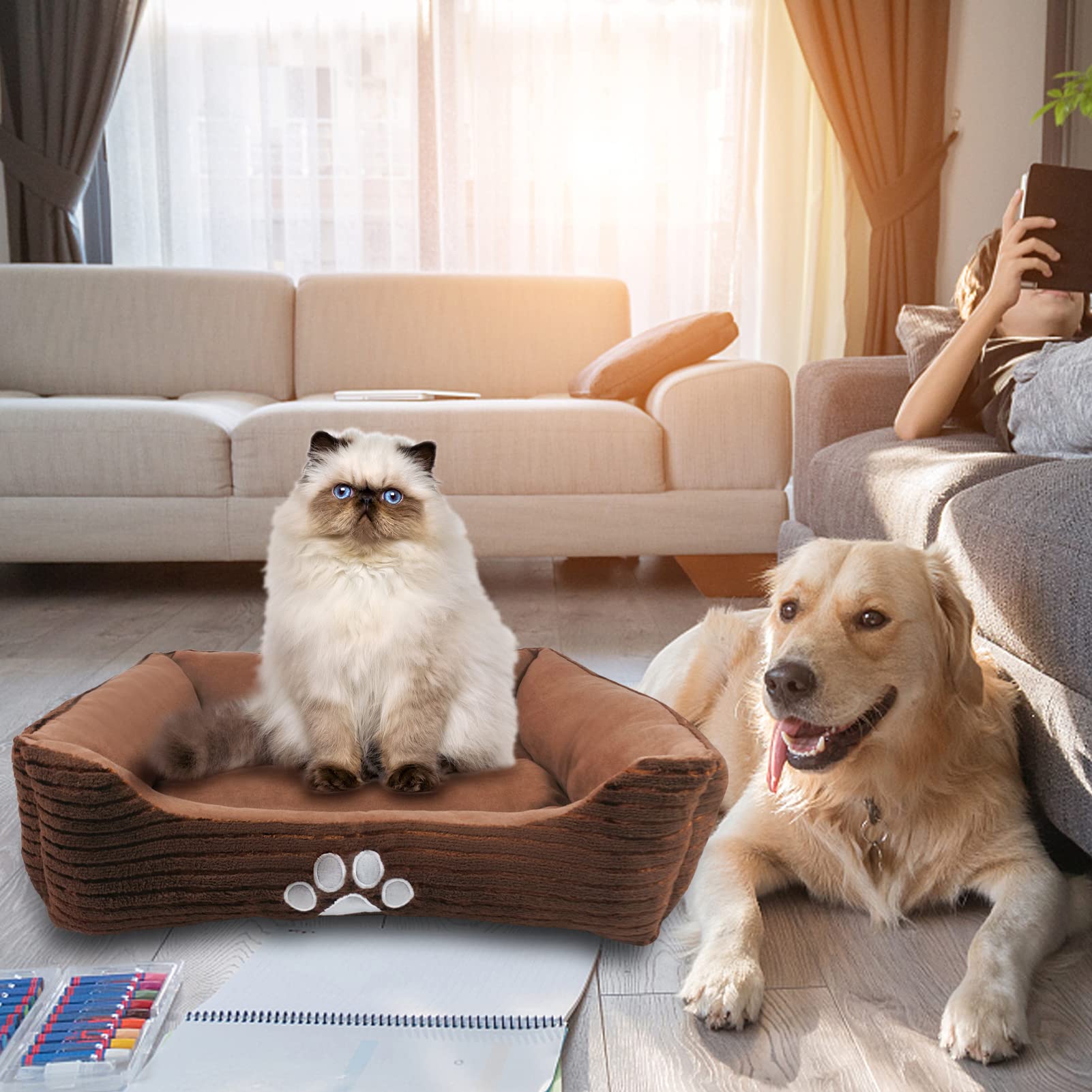 Long Rich HCT REC-005 corduroy side warms pets during cold days.