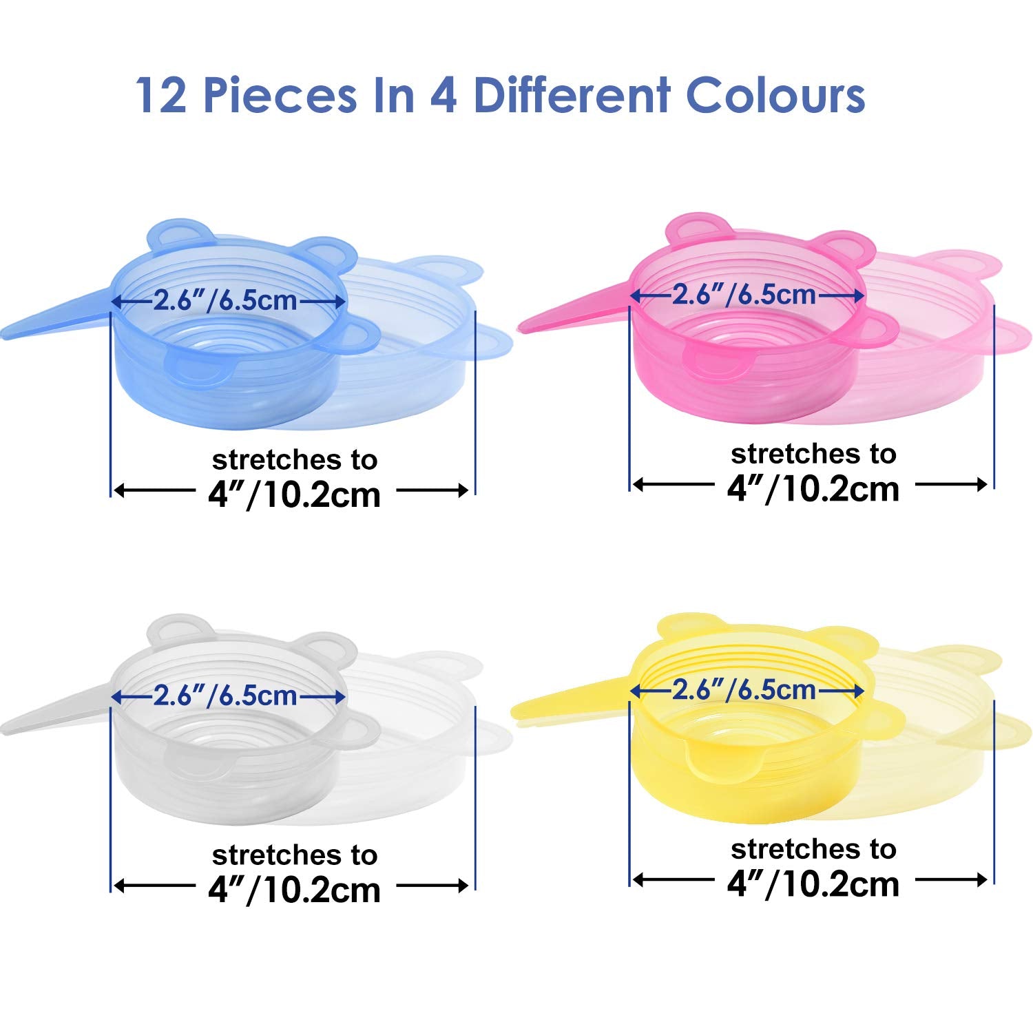 Longzon silicone stretch lids shown in dishwasher-safe arrangement for easy cleaning.