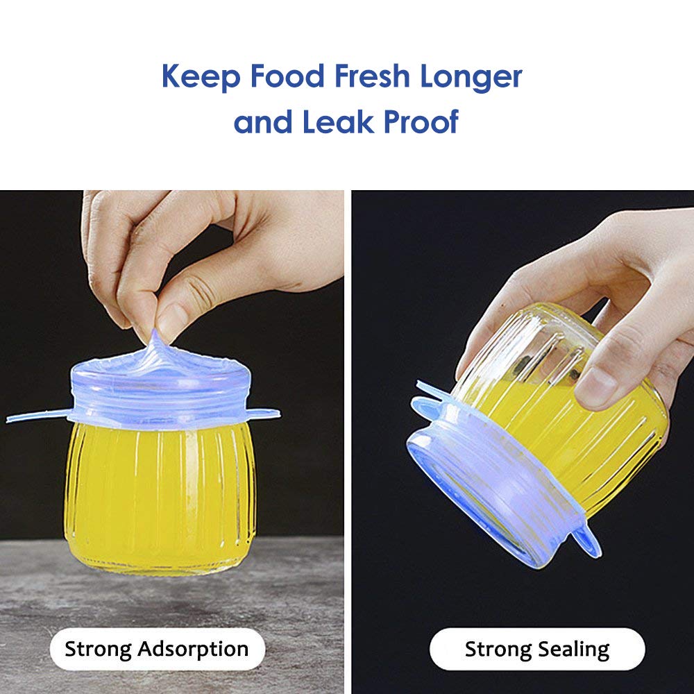 Longzon lids made from durable silicone for repeated use.