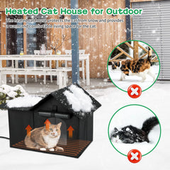 Lonepetu cat house two-door entry provides escape routes and safer access.