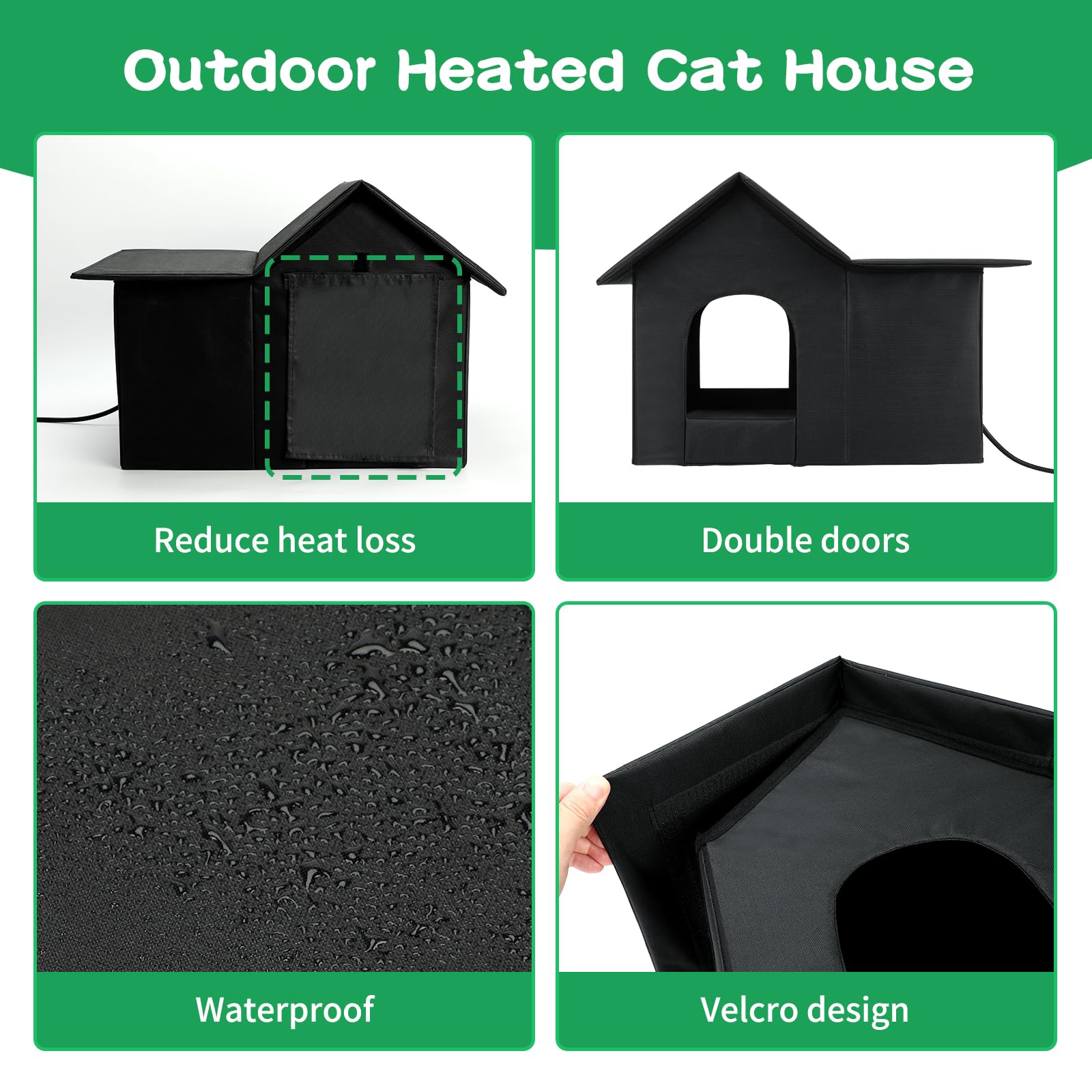 Lonepetu outdoor cat house foldable design for easy storage after use.