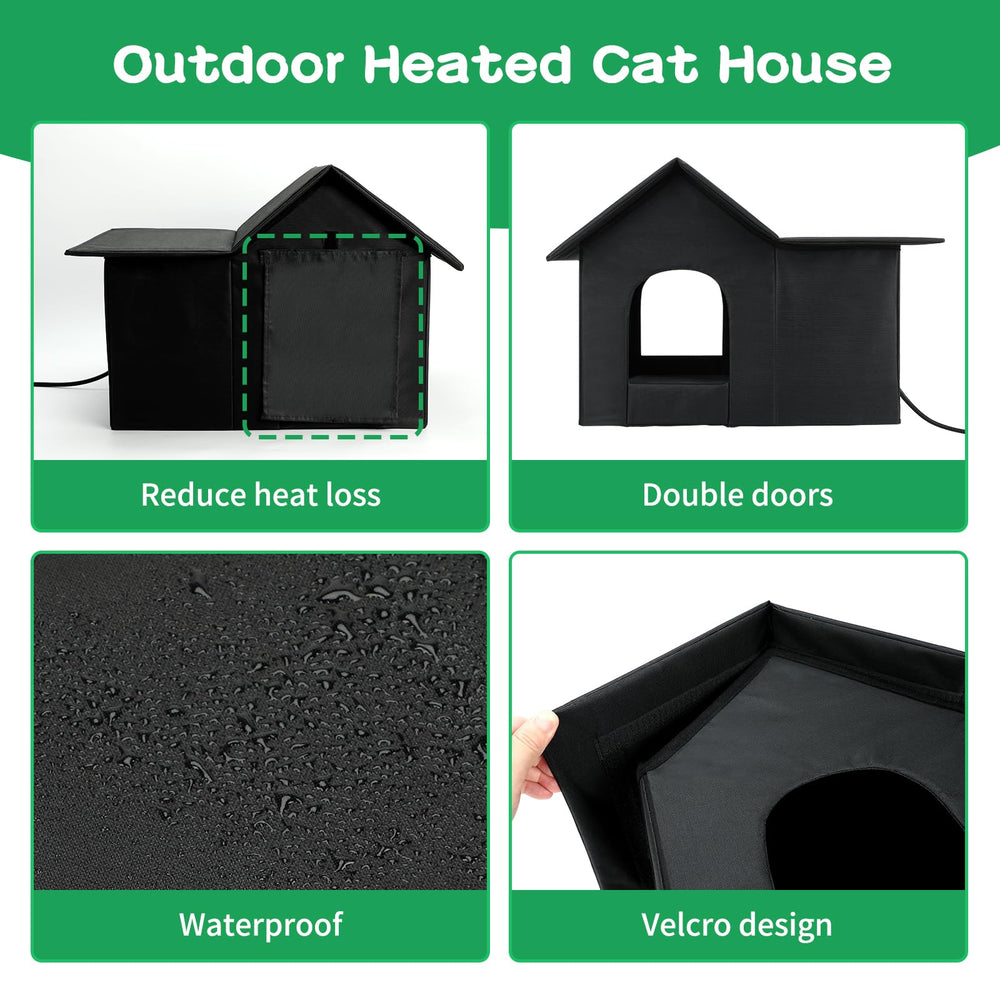 Lonepetu outdoor cat house foldable design for easy storage after use.