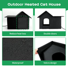 Lonepetu outdoor cat house foldable design for easy storage after use.