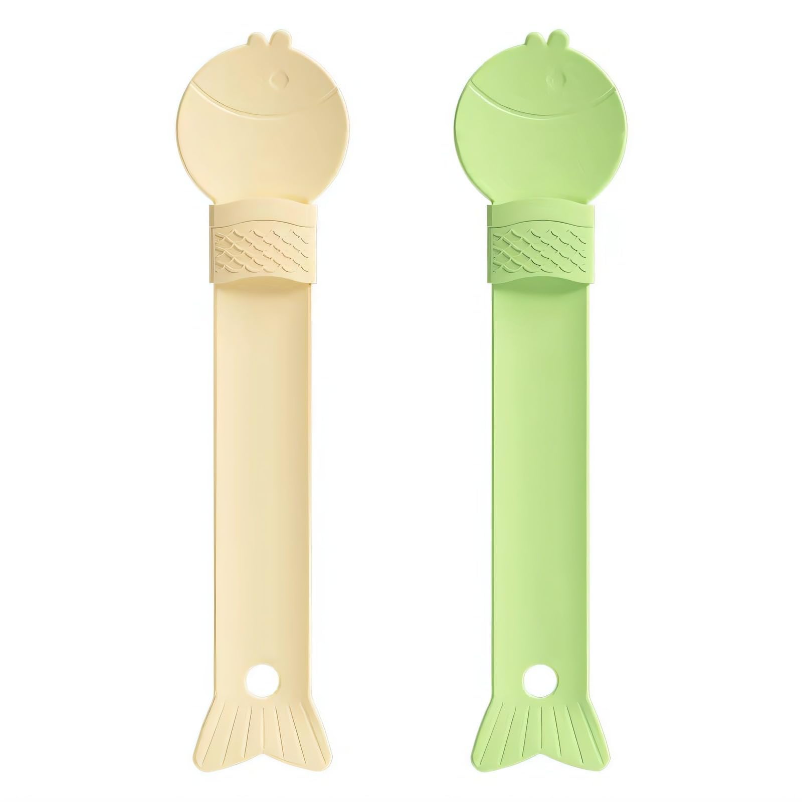 Lonsenbao cat spoon bar squeeze green-beige keeps wet snacks neat during feeding.