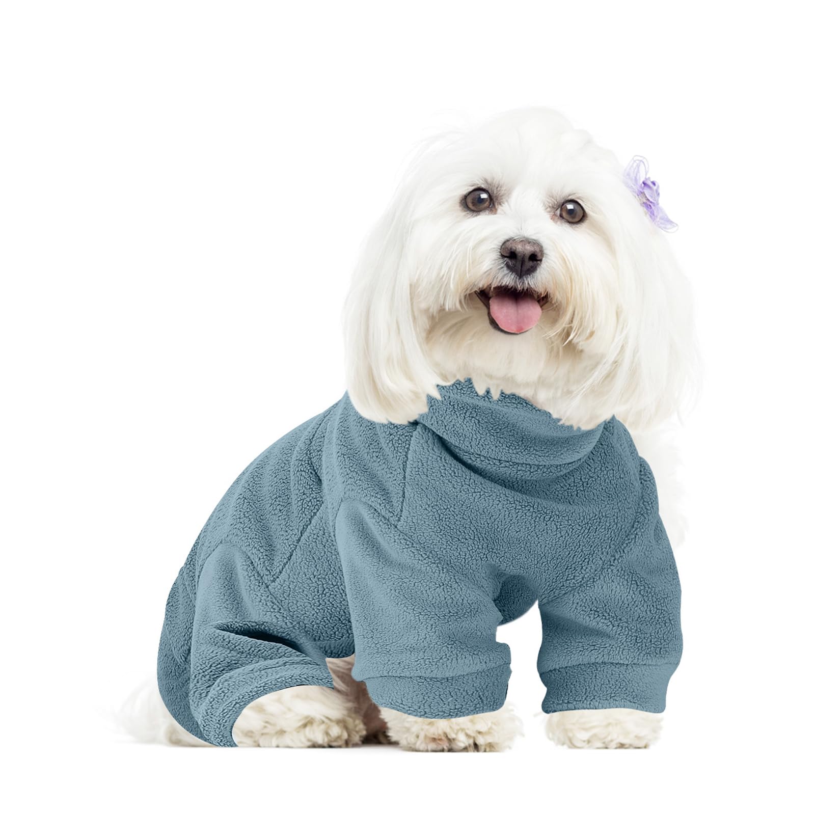 LONTEPET warm fleece dog onesie with soft interior for chilly nights
