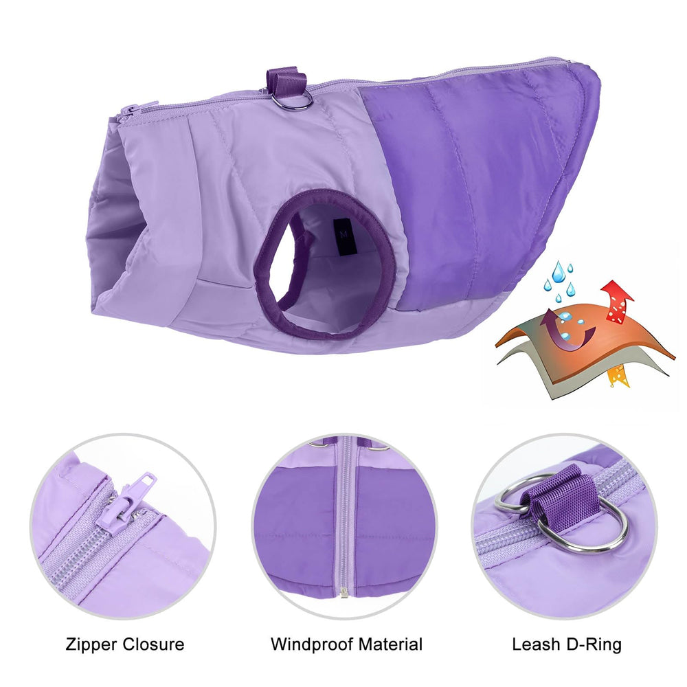 LONTEPET Winter Dog Coat machine washable image implies simple care