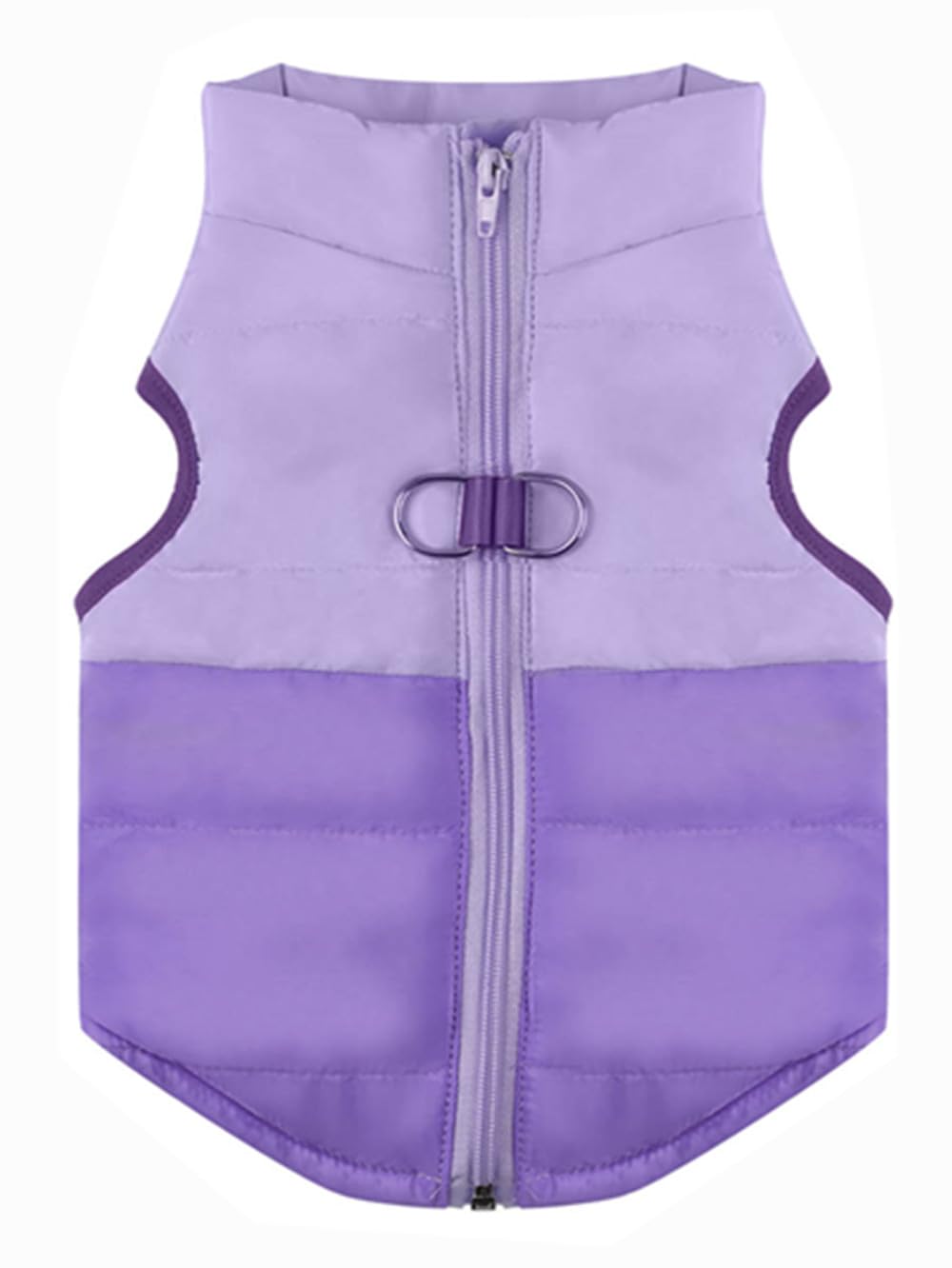 LONTEPET Winter Dog Coat back view in rose red keeps small dogs warm during walks