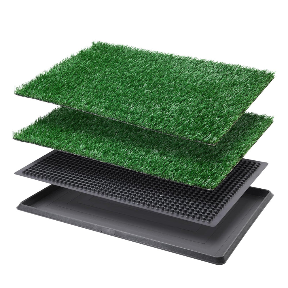 LOOBANI dog grass pad with tray, 20x30, ideal indoor potty for apartments.