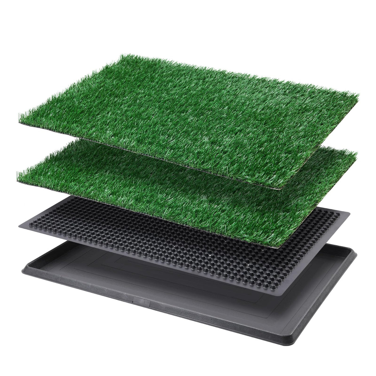 LOOBANI dog grass pad with tray, 20x30, ideal indoor potty for apartments.