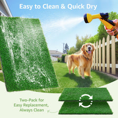 LOOBANI dog-grass-pee-pad-backing-material-closeup minimizes indoor mess with quick drainage.