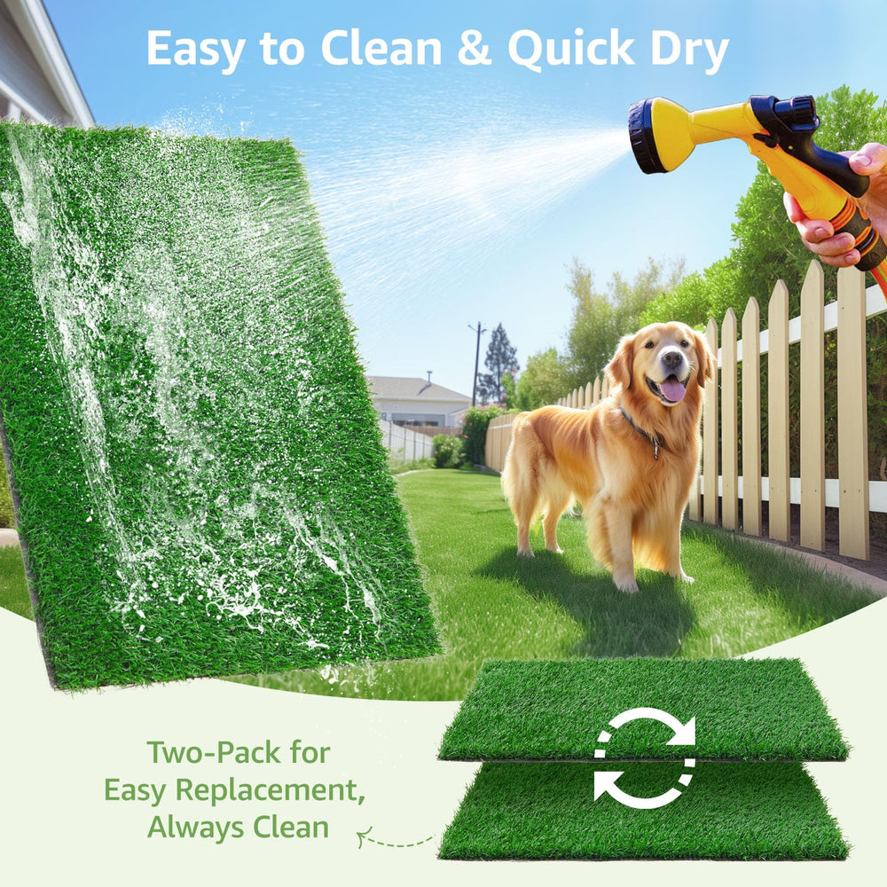 LOOBANI dog grass pee pad indoor outdoor versatility for apartments or patios.