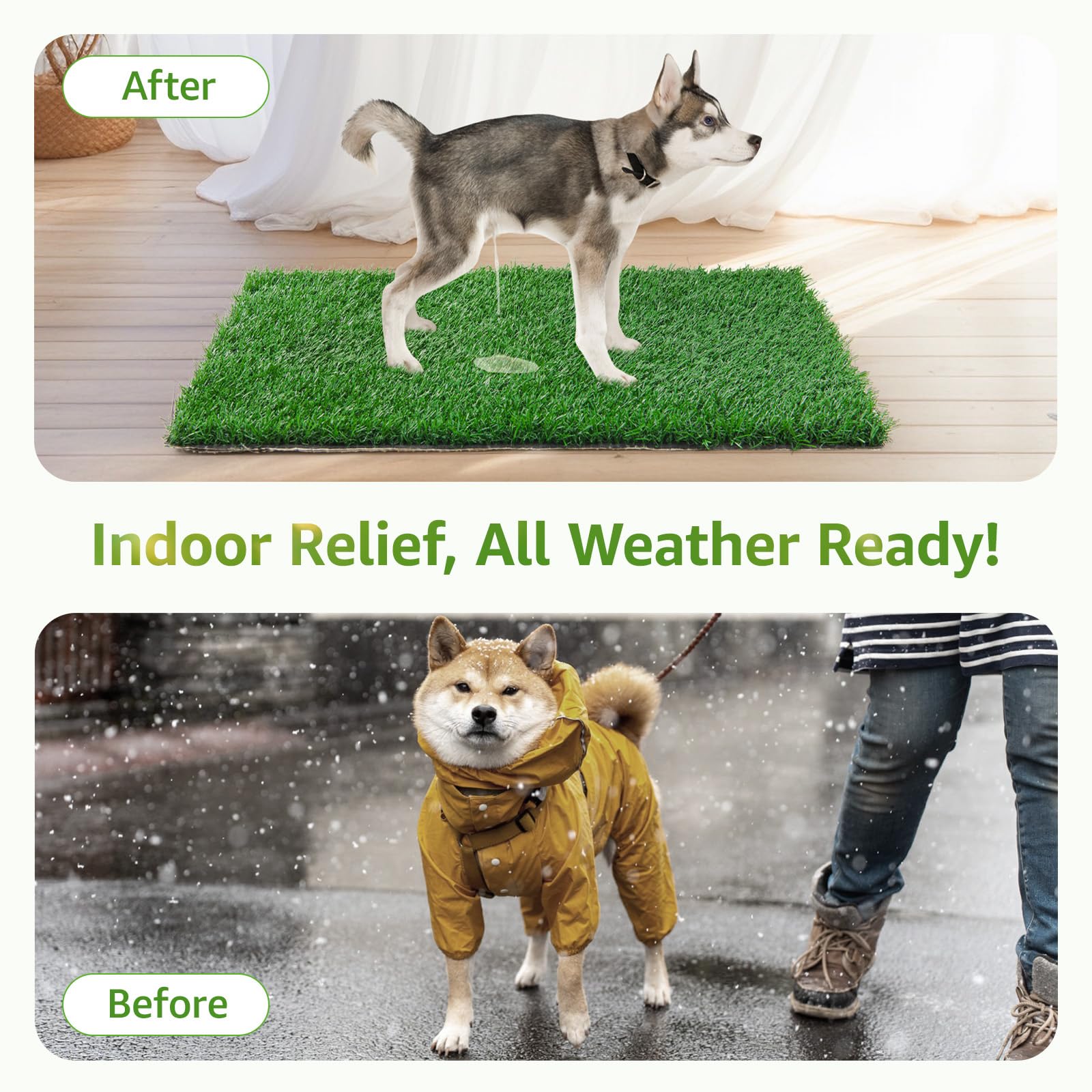 LOOBANI dog grass pee pad low-maintenance solution for busy pet owners.