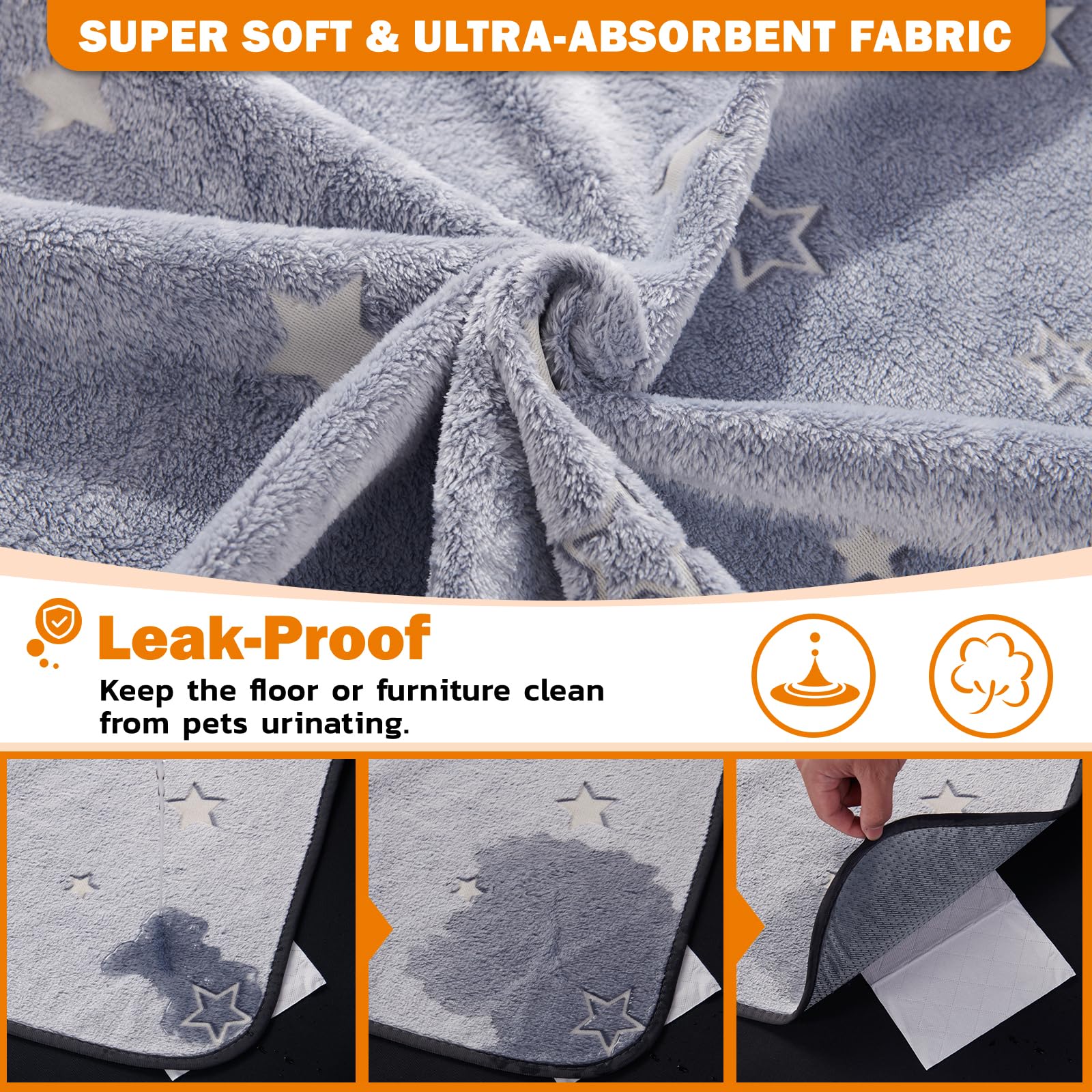 LOOBANI dog pee pad non-slip bottom provides stable grip during training.