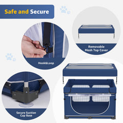 LOOBANI dog playpen suction cups anchor securely to the floor for stability.