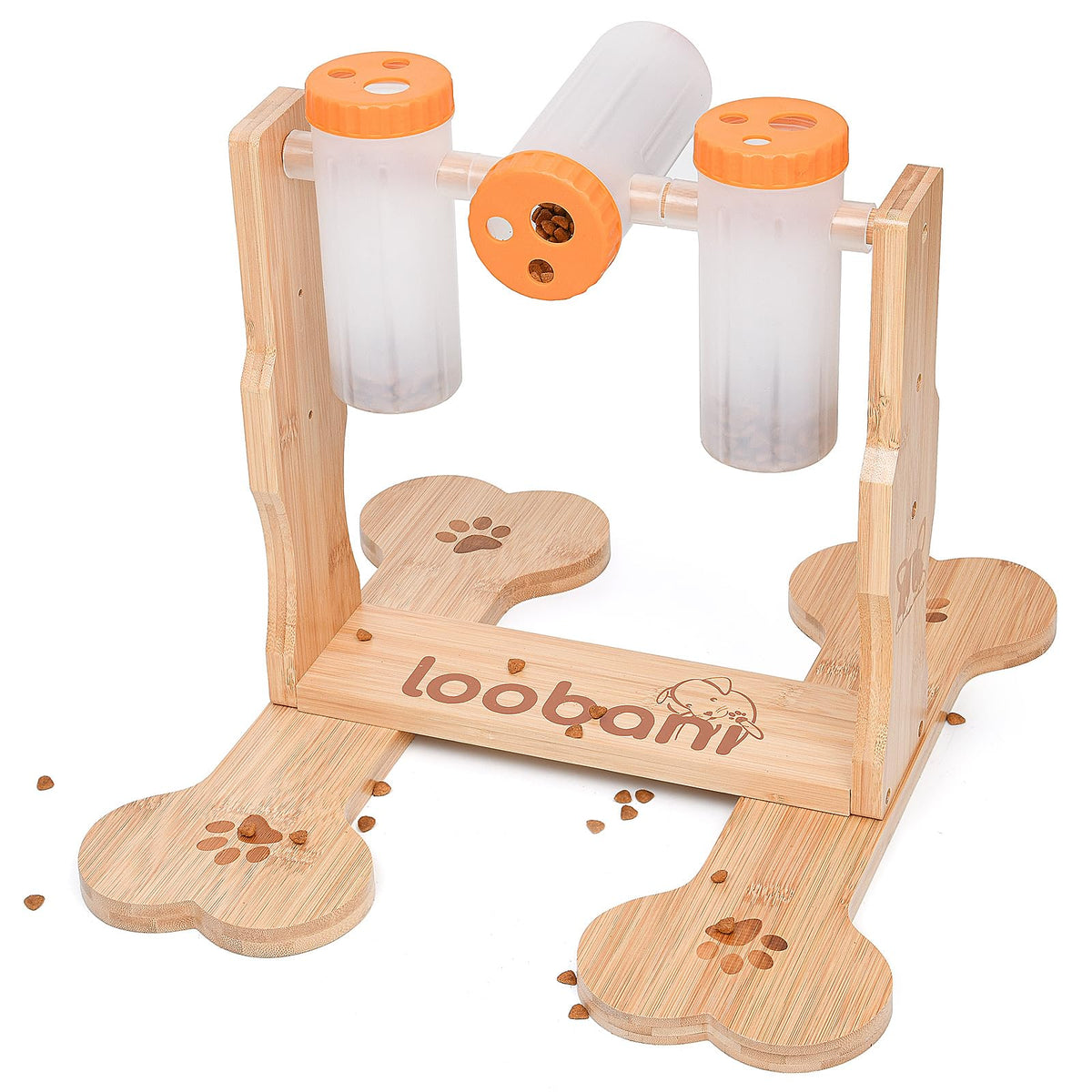 LOOBANI dog puzzle toy wooden base promoting stable play and mental engagement.