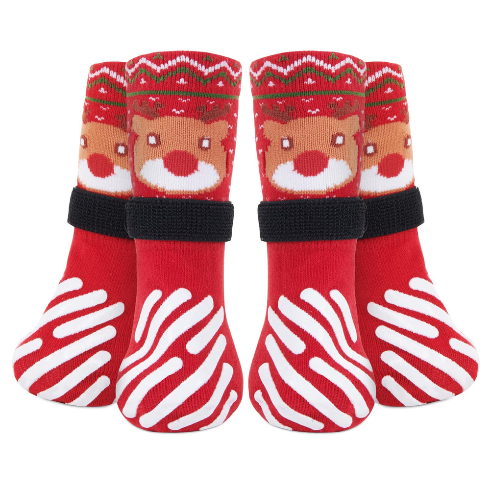 LOOBANI dog socks anti-slip pack provides secure grip for confident indoor steps.