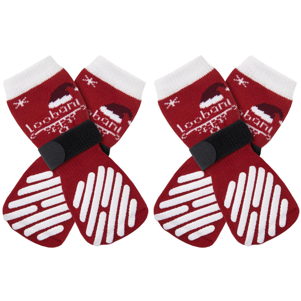 LOOBANI dog socks demonstrate three-times grip for secure footing on tile surfaces.