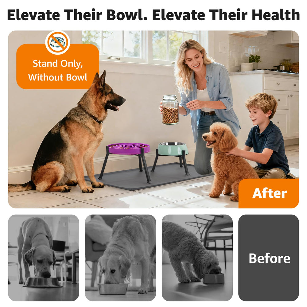 LOOBANI elevated dog bowl stand anti-slip feet prevent spills