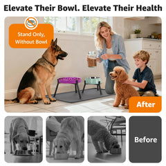LOOBANI elevated dog bowl stand anti-slip feet prevent spills