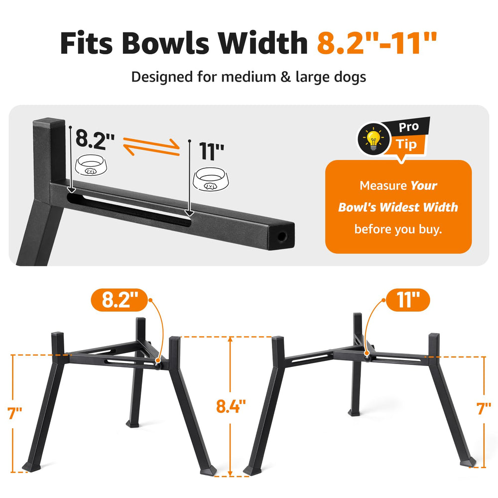 LOOBANI elevated dog bowl stand rust-resistant painted iron for durability