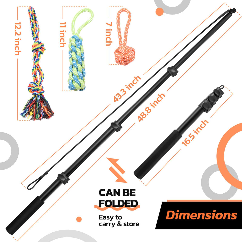 LOOBANI Flirt Pole detachable toy allows quick swaps for varied play.