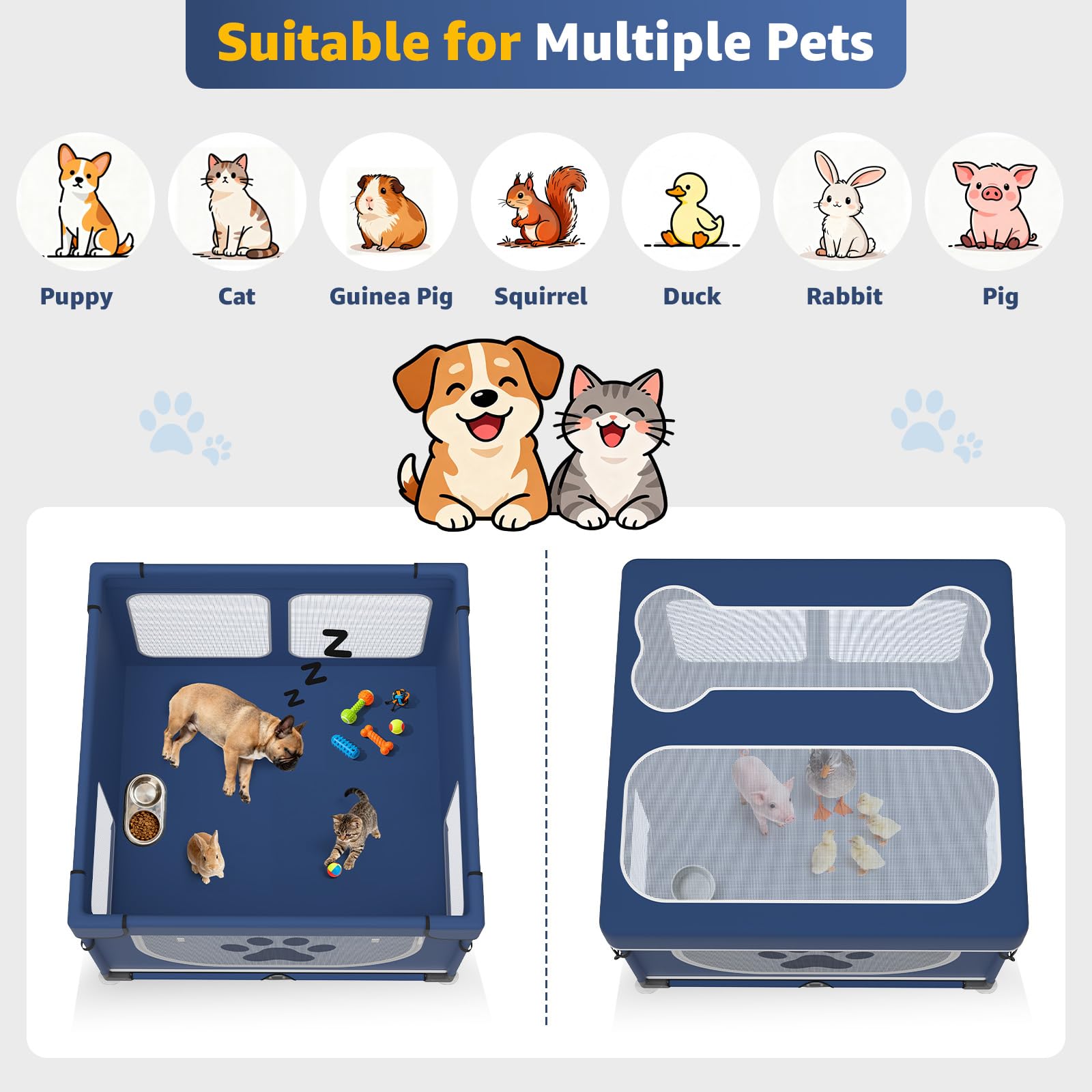 LOOBANI foldable playpen folds flat for travel and compact storage.