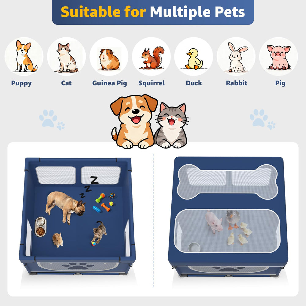 LOOBANI foldable playpen folds flat for travel and compact storage.