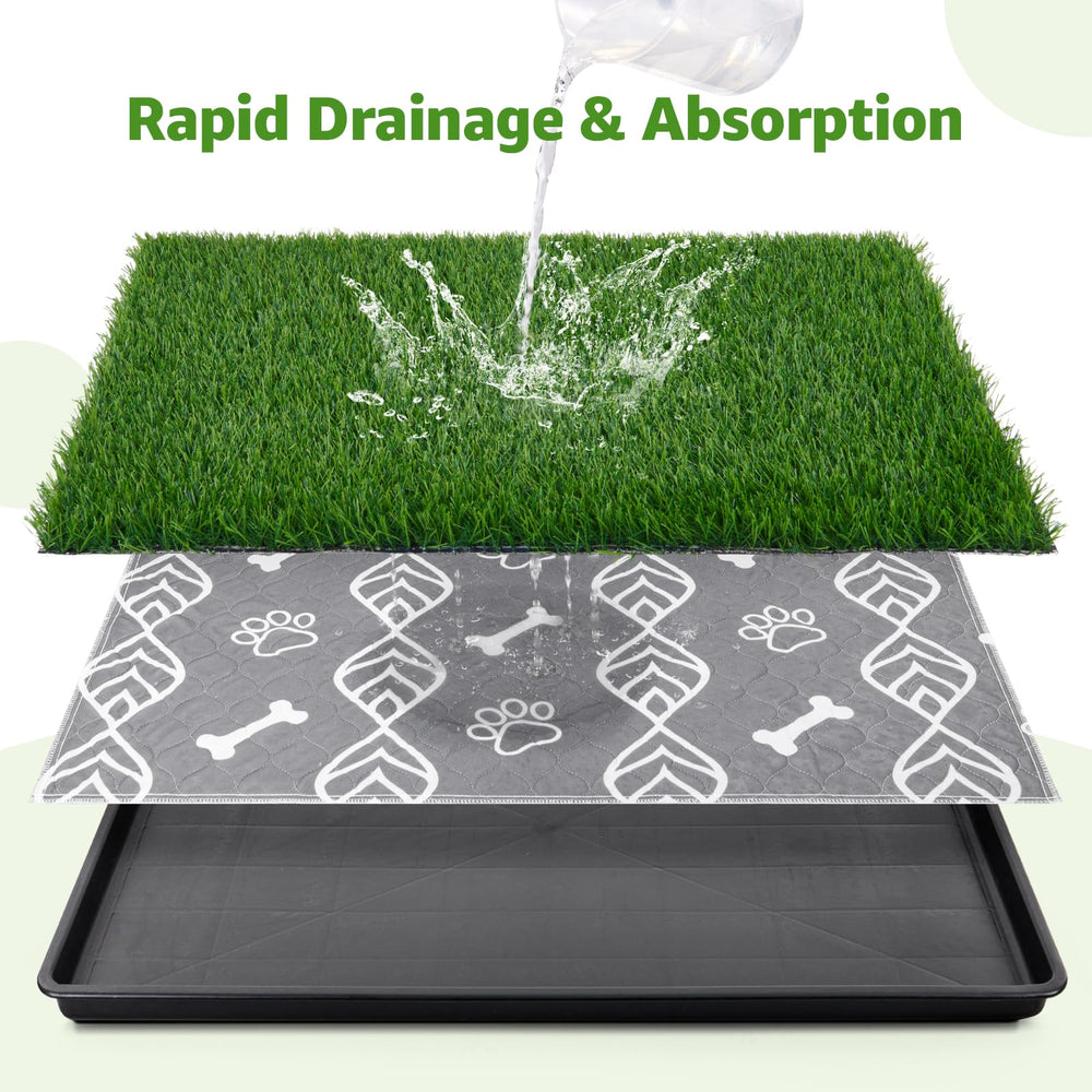LOOBANI grass patch detail shows lush texture that mimics real grass for potty training.