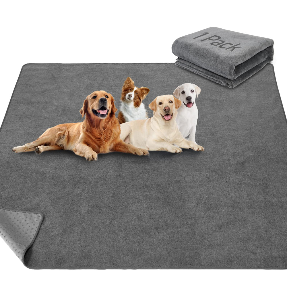 LOOBANI non-slip pee pad 82x102 gray flat lay showing floor protection